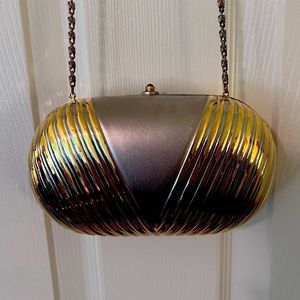 LISETTE Iridescent Gold Metallic Clutch